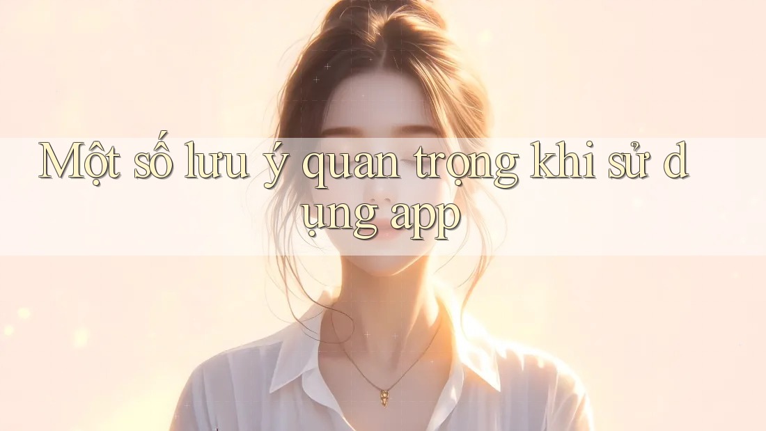Một số lưu ý quan trọng khi sử dụng app Một số lưu ý quan trọng khi sử dụng app